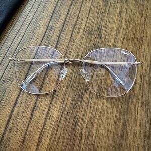Quay Blue Light Gold Wire Frame Glasses - Jezabell